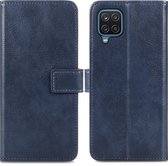 Coque Samsung Galaxy A12 avec porte-cartes - Bookcase de Luxe iMoshion - Bleu foncé