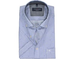 Milano Shirt met korte mouwen blauw-wit gestreept patroon casual uitstraling Mode Zakelijke overhemden Shirts met korte mouwen 