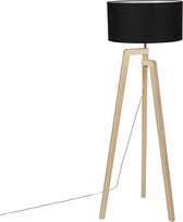 QAZQA puros - Moderne Tripod | driepoot vloerlamp | Staande Lamp - 1 lichts - H 1450 mm - Zwart - Slaapkamer