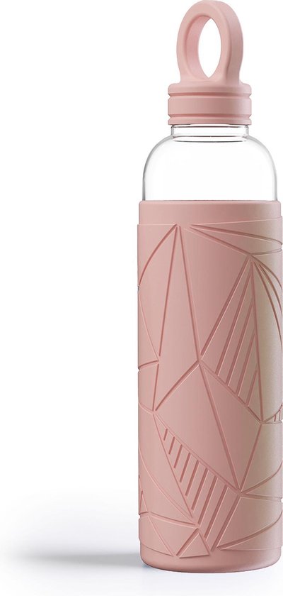 Libbey Waterfles - Glazen drinkfles - 550 ml - French Rose