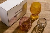 Boho Ibiza - Luxe Glazen Waxinelichtjeshouder - Set van 3