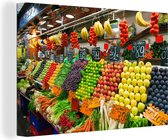 Les rangées de fruits et légumes sur une toile de marché 90x60 cm - Tirage photo sur toile (Décoration murale salon / chambre)