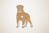 Wanddecoratie - Hond - Rottweiler 11 - S - 58x40cm - Eiken - muurdecoratie - Line Art