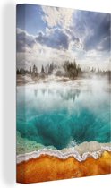 Un printemps coloré dans le parc national de Yellowstone sur toile 60x90 cm - Tirage photo sur toile (Décoration murale salon / chambre)