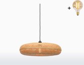 Hanglamp - PALAWAN - Naturel Bamboe - Large (60x15cm) - Met LED-lamp