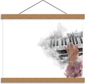Schoolplaat – Tekening van Vervaagde Piano - 40x30cm Foto op Textielposter (Wanddecoratie op Schoolplaat)