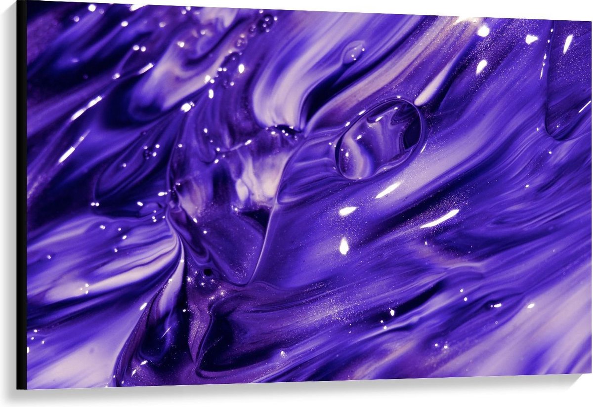 Canvas  - Paarse Verf - 120x80cm Foto op Canvas Schilderij (Wanddecoratie op Canvas)
