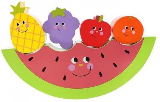 Afbeelding van het spel Behendigheidsspel met fruit op een watermeloen.