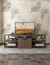 Orkide tv-meubel Industrieel Hout en Metaal - Industriële tv-meubel - Design Meubel - Zwart en bruin – 160*35*52