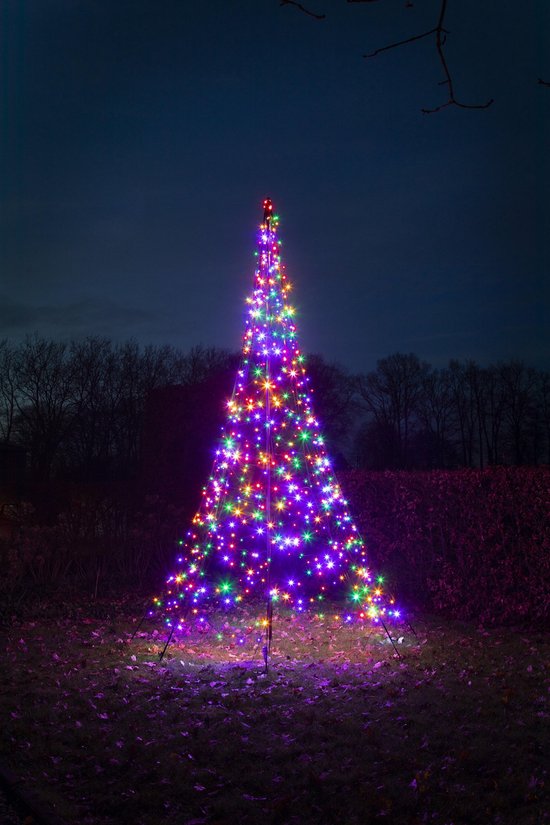 Fairybell Kerstboom voor buiten mast - 4 meter - 640 LEDs - Multi colour | bol.com