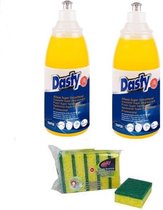 Dasty afwasmiddel - Super ontvettend - 2 stuks + GRATIS set van 5x schuursponzen en 1x schoonmaakhandschoenen