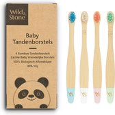 Wild & Stone – Bamboe Baby Tandenborstel – 4 Stuks - Soft – Zachte Haartjes - Kind – Peuter