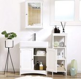 VASAGLE meuble sous-vasque meuble bas de salle de bain 2 portes avec étagère réglable bois, blanc, 60 x 60 x 30 cm (L x H x P) BBC01WT