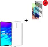 Samsung Galaxy A72 Hoesje - Samsung Galaxy A72 Screenprotector - Tempered Glass - Samsung A72 Hoesje Transparant + 2x Privacy Screenprotector Tempered Glass