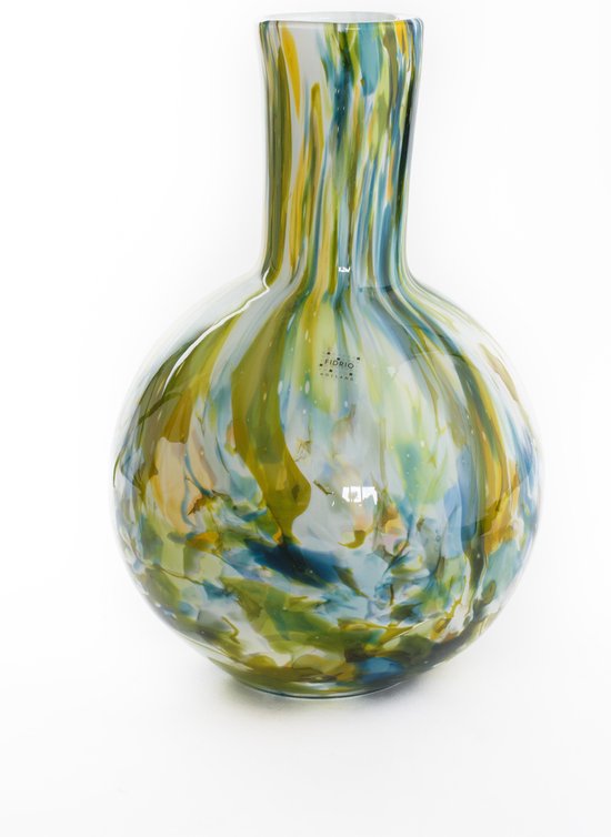 Fidrio vaas globe colori - decoratieve glazen vaas - vase mond geblazen... | bol.com