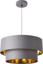 Hanglamp - Kleur grijs & goud kleurig - Fitting 1 x E27 - Lampenkap (Ø) 40 cm - Afmeting (H) 149 cm