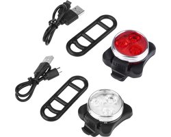 HQ DUURZAAM fietslampjes led set wit en rood oplaadbaar led light for bike