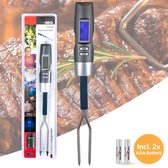 Thermomètre numérique à viande - Thermomètre à BBQ - Thermomètre à four - Incl. Batteries - acier inoxydable