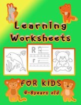 learning worksheets for kids "4-8 years old: Mazes, Word Search, Coloring, Picture Puzzles, and More!