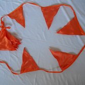 Feest slinger - duurzaam - vlaggenlijn - Satijnstof - oranje - wasbaar - ca 6 mtr - handgemaakt- goede doel