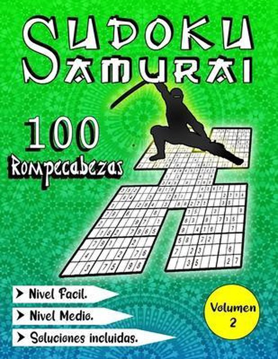 100 Sudoku Samurai Medio / Un Rompecabezas Por Pagina/ Gran