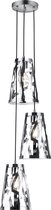 LED Hanglamp - Nitron Carlan - E27 Fitting - 3-lichts - Rond - Mat Chroom - Aluminium