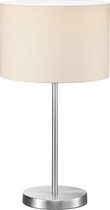 LED Tafellamp - Tafelverlichting - Nitron Hotia - E27 Fitting - Rond - Mat Wit - Aluminium