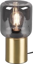 LED Tafellamp - Tafelverlichting - Nitron Nikos - E27 Fitting - Rond - Mat Goud - Aluminium