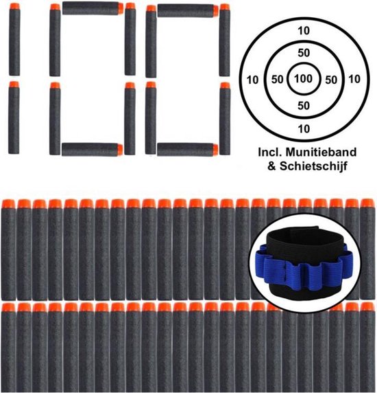 200 dartpijlen voor Nerf-accessoires, 7,2 cm pijlen, navulkogels, geschikt voor N-Strike/Elite/X- Shot Blasters speelgoedpistool, blauw en oranje