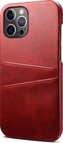 GSMNed – PU Leren Card Case iPhone 12 mini rood – hoogwaardig leren Card Case rood – Card Case iPhone 12 mini rood – Card Case voor iPhone rood – Pasjeshouder