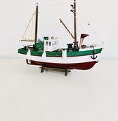 Vissersboot - Reproductie 123017 - boot - schip - miniatuur - 38 cm hoog - interieur - hout - interieurdecoratie - voor binnen - handgemaakt - woonaccessoire - cadeau - geschenk -