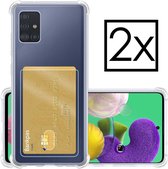 Samsung Galaxy A71 Hoesje Card Case Met Pasjeshouder Transparant - 2x