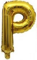 Folieballon / Letterballon Goud  - Letter P - 41cm