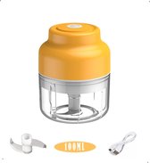 Oplaadbare blender to go - USB Mini Blender - Hakmolen - Chopper - Hakmolen Electrisch - Blender Smoothie - Mini Blender voor onderweg - Geel