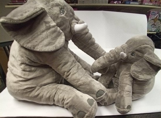 set van 2 Knuffel olifanten, de ene is 65 cm, Super zacht en super lief XXL  (mama) -... | bol