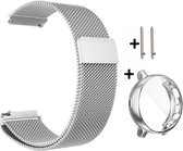 Zilver kleurig Metalen bandje Milanees en zilverkleurige case geschikt voor de Samsung Galaxy Watch Active 2 40mm variant – Maat: zie maatfoto – 20 mm silver milanese smartwatch st