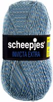 AANBIEDING: SCHEEPJES INVICTA EXTRA 1364 BLAUW GRIJS,  PAK MET 10 BOLLEN a 50 GRAM. INCL. Gratis Digitale vinger haak en brei toerenteller