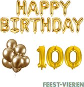 100 jaar Verjaardag Versiering Ballon Pakket Goud