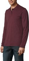 SENVI® Piqué Polo met Lange Mouwen - Kleur  Heather Oxblood - Maat S