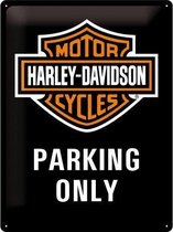 3D wandbord "Harley Davidson Parking Only" Black 30x40cm