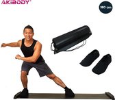 Akibody Schaatsmat 180 cm - Slide Board - Schaatsmat  - Thuis Sporten - Full Body Workout - Schaats Slide Trainer - Portable - Incl. Slide Wraps