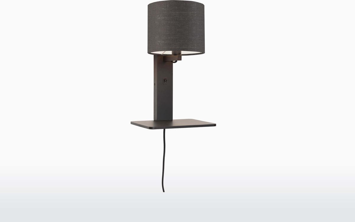 GOOD&MOJO Wandlamp Andes - Bamboe Zwart/Donkergrijs - 19x24x36cm - Binnen Scandinavisch,Bohemian