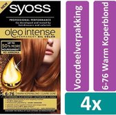 Syoss Oleo Intense 6-76 Warm Koperblond Haarverf 4 stuks Voordeelverpakking