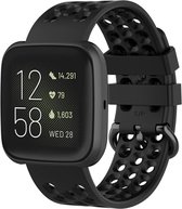 YPCd® Siliconen bandje - Fitbit Versa - Versa 2 - Versa Lite - Zwart - Small