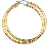 Nana Oorringen Ronde Buis dames Stalen oorbellen met geelgouden plating-56mm-3mm