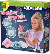 SES - Explore - Groeiende kristallen en edelstenen - 3 stenen om kristallen van te maken - inclusief 3 edelstenen