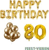 80 jaar Verjaardag Versiering Ballon Pakket Goud