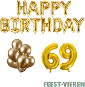 69 jaar Verjaardag Versiering Ballon Pakket Goud