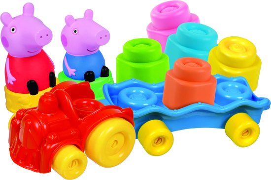 Baby Clementoni - Kleine Treinset Peppa Pig - Blokkenwagen - 14 stukjes, blokken voor kinderen van Clementoni — afbeelding 5
