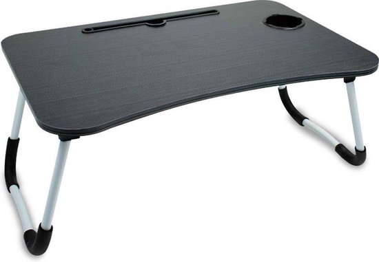 Somstyle Laptoptafel - Bedtafel - Schoottafel - MDF Hout - Ontbijttafel - 60x48x28 cm - Zwart